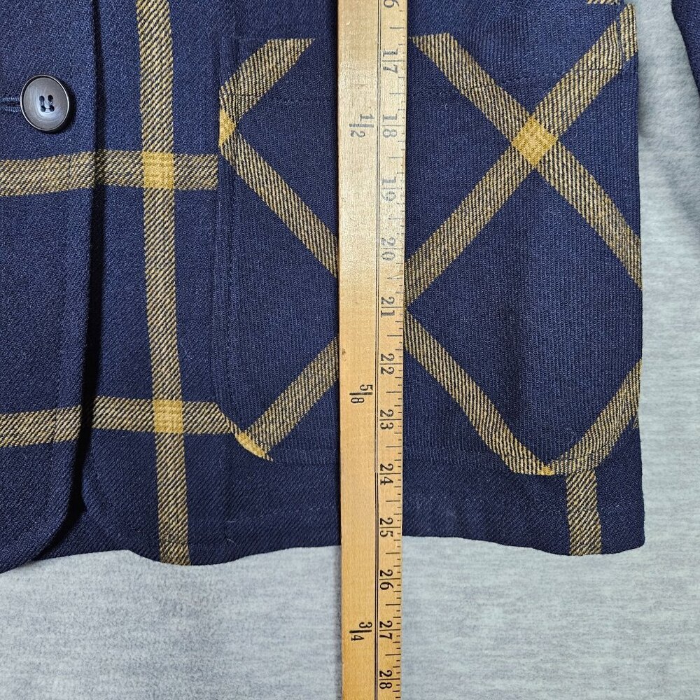 Pendleton Women's Navy Gold Windowpane Unlined light weigh Shirt Jacket Sz S - Picture 4 of 8